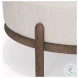 Gwynn Oatmeal Fabric And Dark Brown Ottoman