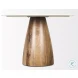 Allyson White Marble And Medium Brown 42" Dining Table