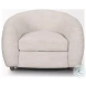 Valentina Oatmeal Curved Accent Chair