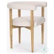 Arden Cream Twill Fabric And Medium Brown Wood Dining Chair