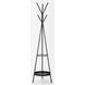 Everett Matte Black 71" Metal Shelves Coat Rack