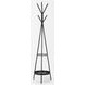 Everett Matte Black 71" Metal Shelves Coat Rack