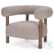 Gianna Taupe Boucle Fabric Open Back Accent Chair