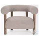 Gianna Taupe Boucle Fabric Open Back Accent Chair