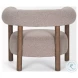 Gianna Taupe Boucle Fabric Open Back Accent Chair