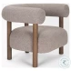 Gianna Taupe Boucle Fabric Open Back Accent Chair