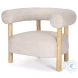 Gianna Oatmeal Fabric Open Back Accent Chair