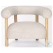 Gianna Oatmeal Fabric Open Back Accent Chair