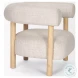 Gianna Oatmeal Fabric Open Back Accent Chair