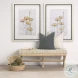 Solis Beige Woven Leather Bench