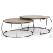 Clapp Light Brown Wood And Silver Metal Coffee Table