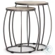 Clapp Light Brown Wood And Silver Metal Occasional Table Set
