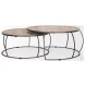 Clapp Light Brown Wood And Silver Metal Coffee Table