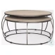 Clapp Light Brown Wood And Silver Metal Coffee Table