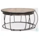 Clapp Light Brown Wood And Silver Metal Coffee Table