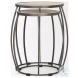 Clapp Light Brown Wood And Silver Metal Occasional Table Set