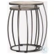 Clapp Light Brown Wood And Silver Metal Occasional Table Set