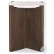 Bianca White Marble And Dark Brown Wood Accent Table