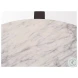 Bianca White Marble And Dark Brown Wood Accent Table