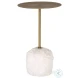 Rini White Marble And Gold Metal Accent Table