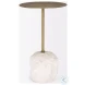 Rini White Marble And Gold Metal Accent Table