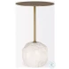 Rini White Marble And Gold Metal Accent Table