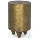 Rosh Textured Gold Metal And Acid Wash Accent Table