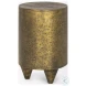 Rosh Textured Gold Metal And Acid Wash Accent Table
