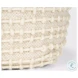 Sakaye Beige Cream Stitched Patterned Pouf