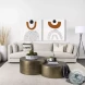Eclipse Dark Brown Wood And Antique Brass Metal Drum Coffee Table