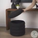 Elise Black Boucle Upholstered Storage Ottoman