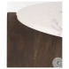 Bianca White Marble And Dark Brown Wood Coffee Table