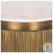 Satima Black Marble And Gold Metal Round Accent Table