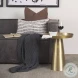 Roland Satin Brass Cast Aluminum Metal Accent Table