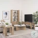 Bianca White Marble And Light Brown Wood Coffee Table