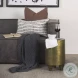 Rosh Textured Gold Metal And Acid Wash Accent Table