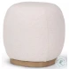 Siren Cream Fabric Accent Stool