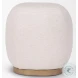 Siren Cream Fabric Accent Stool