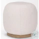 Siren Cream Fabric Accent Stool