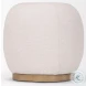 Siren Cream Fabric Accent Stool
