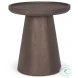 Takoda Dark Brown Wood Tapered Drum Accent Table