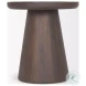 Takoda Dark Brown Wood Tapered Drum Accent Table