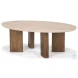 Syona Travertine And Mango Wood Oval Coffee Table