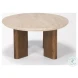 Syona Travertine And Mango Wood Oval Coffee Table