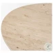 Syona Travertine And Mango Wood Oval Coffee Table