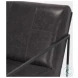 Stratton Aged Black Genuine Leather Accent Chair