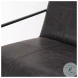 Stratton Aged Black Genuine Leather Accent Chair