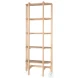 Taylin Light Brown Solid Wood Open Bookshelf