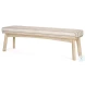 Taimo Striped Fabric And White Washed Light Brown Wood Bench