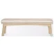 Taimo Striped Fabric And White Washed Light Brown Wood Bench